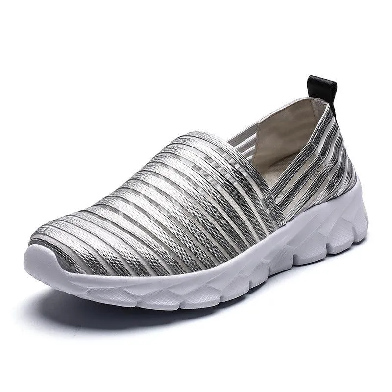 Set Foot Mesh Shoes Women's Mesh Flat One-legged Lazy Shoes Sports Travel Maternity Shoes