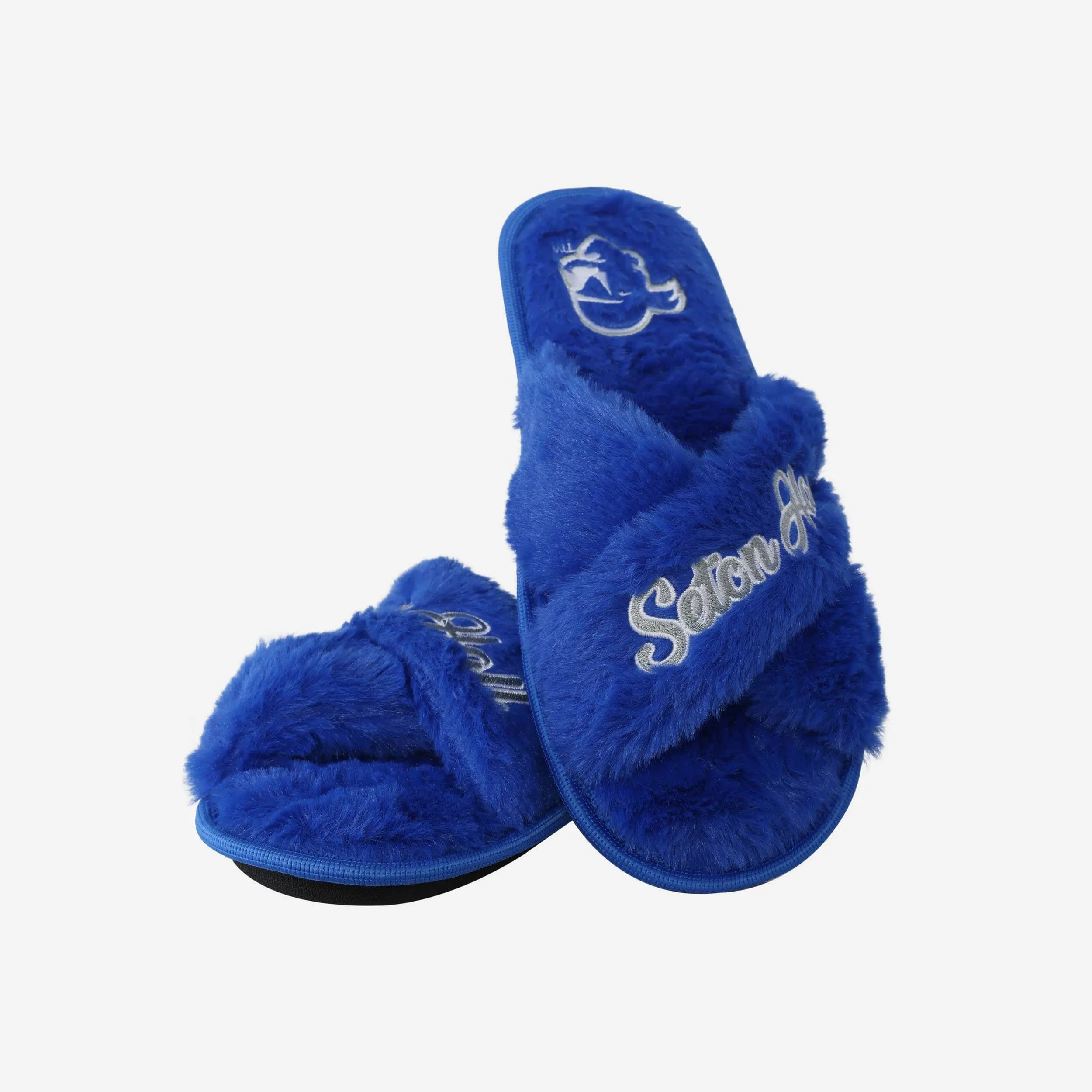 Seton Hall Pirates Womens Script Wordmark Fur Cross Slide