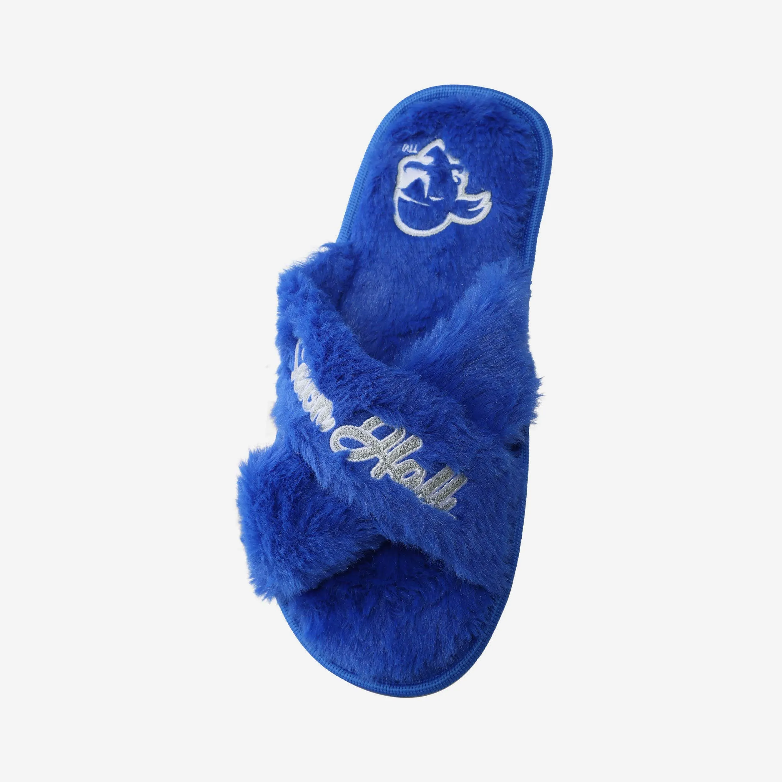 Seton Hall Pirates Womens Script Wordmark Fur Cross Slide