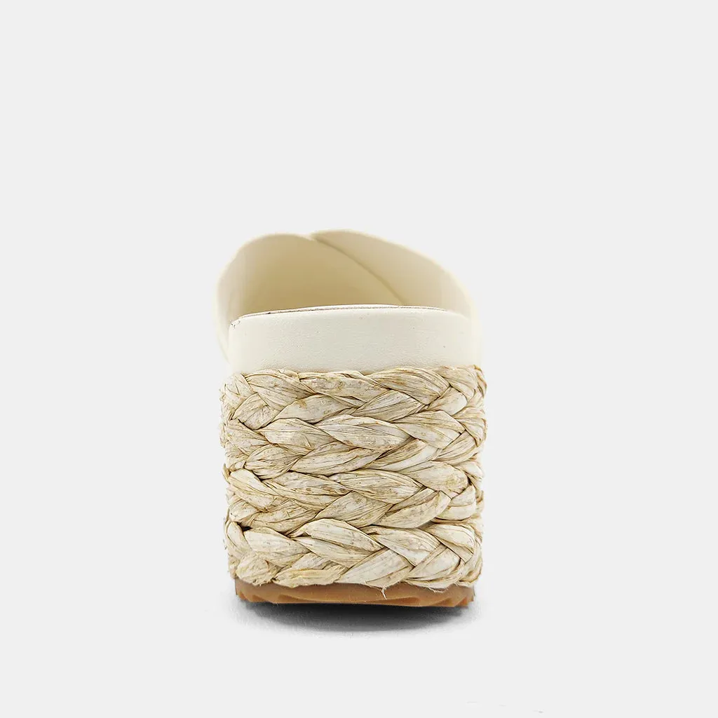 Shushop Kaia Espadrille Wedge Sandals - Bone