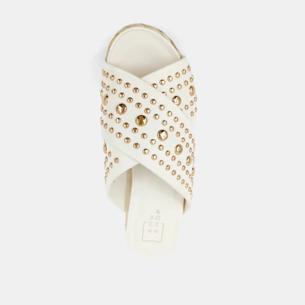 Shushop Kaia Espadrille Wedge Sandals - Bone