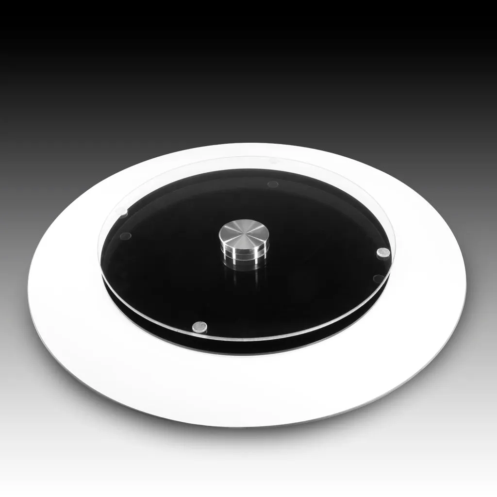 Silver 25th Anniversary <br>Glass Table Spinner 17.75"
