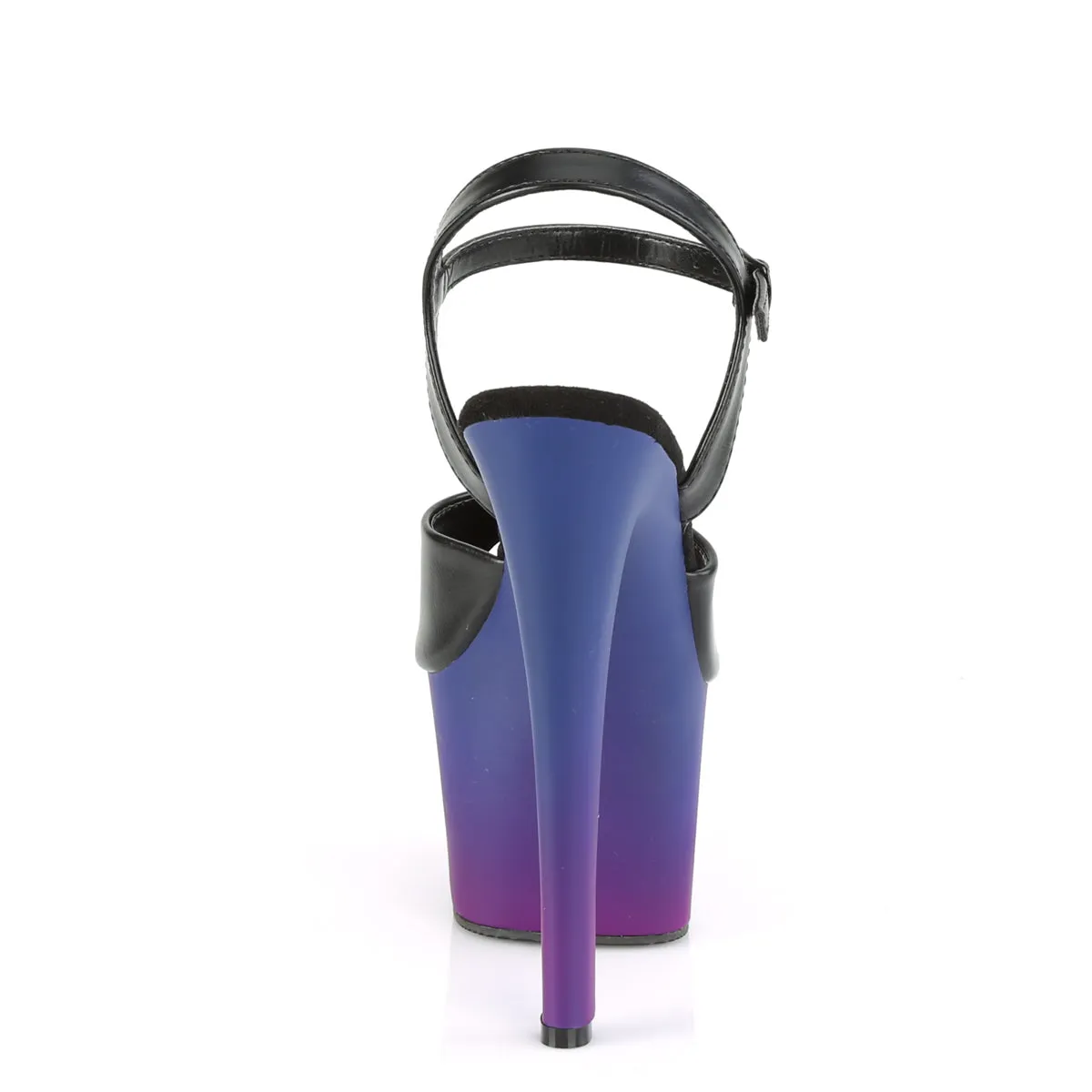 SKY-309BP  Black Faux Leather/Blue-Purple Ombre