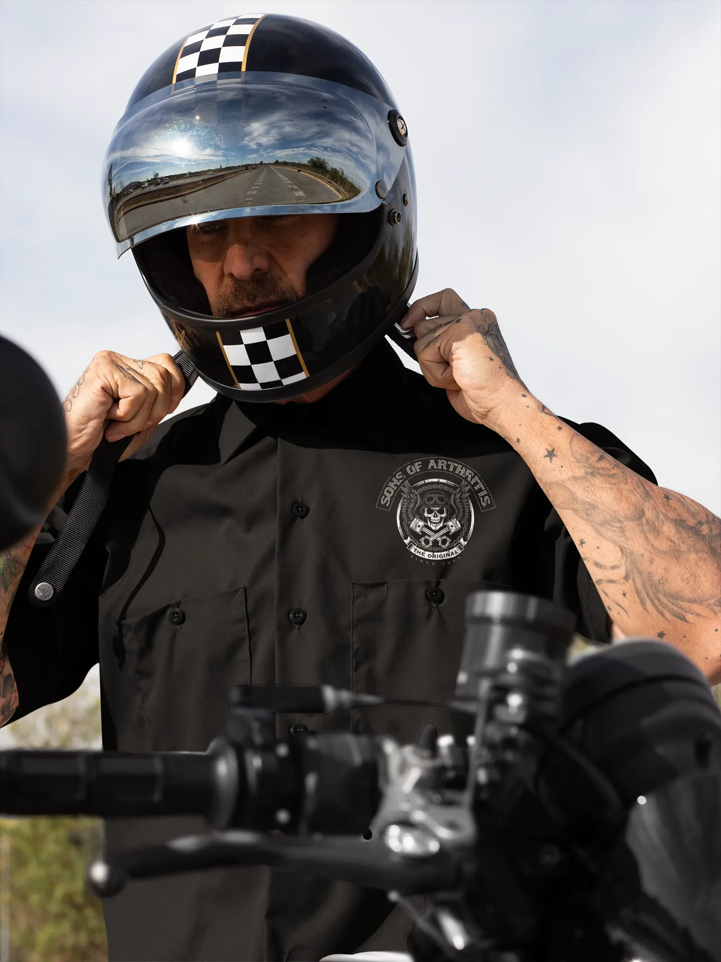 Sons of Arthritis Skull & Pistons Work Shirt