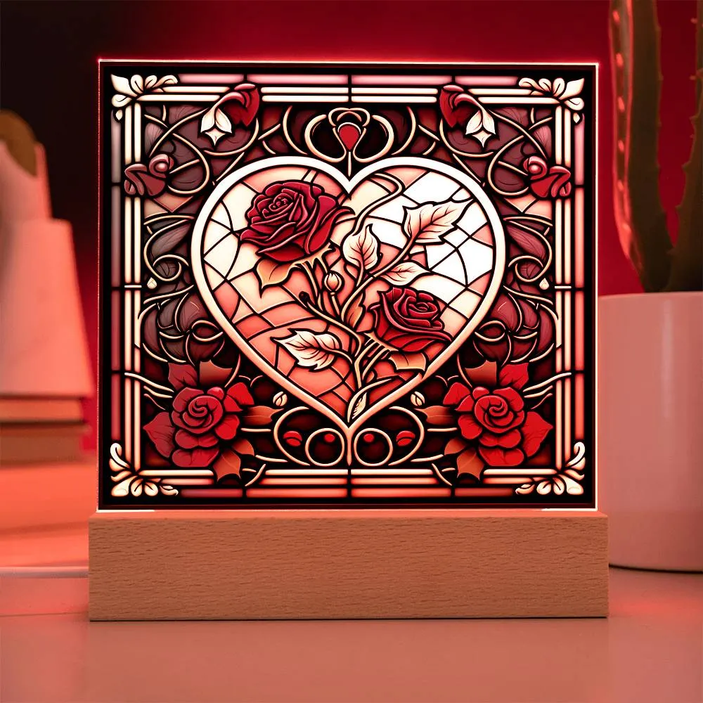 Soulmate Heart Square Acrylic Plaque, Romantic Gift
