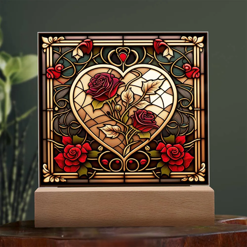 Soulmate Heart Square Acrylic Plaque, Romantic Gift