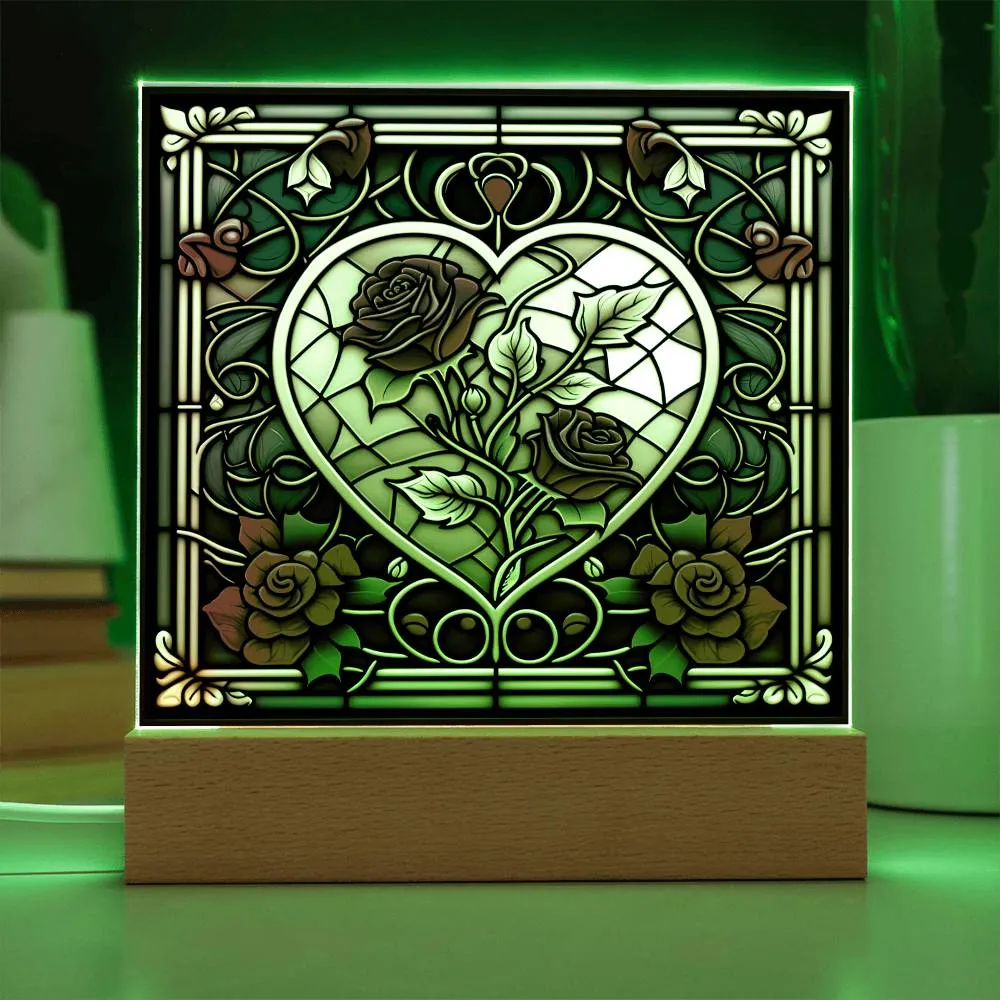 Soulmate Heart Square Acrylic Plaque, Romantic Gift