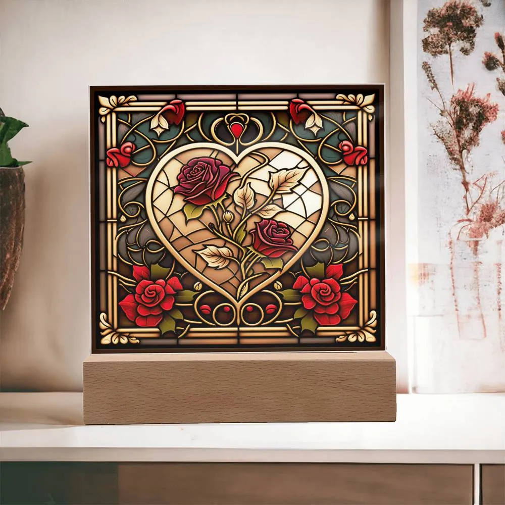 Soulmate Heart Square Acrylic Plaque, Romantic Gift