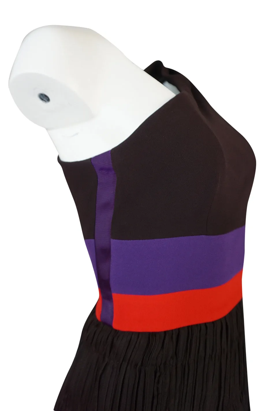 Spring 2005 Prada Runway Look 22 One Shoulder Color Block Dress