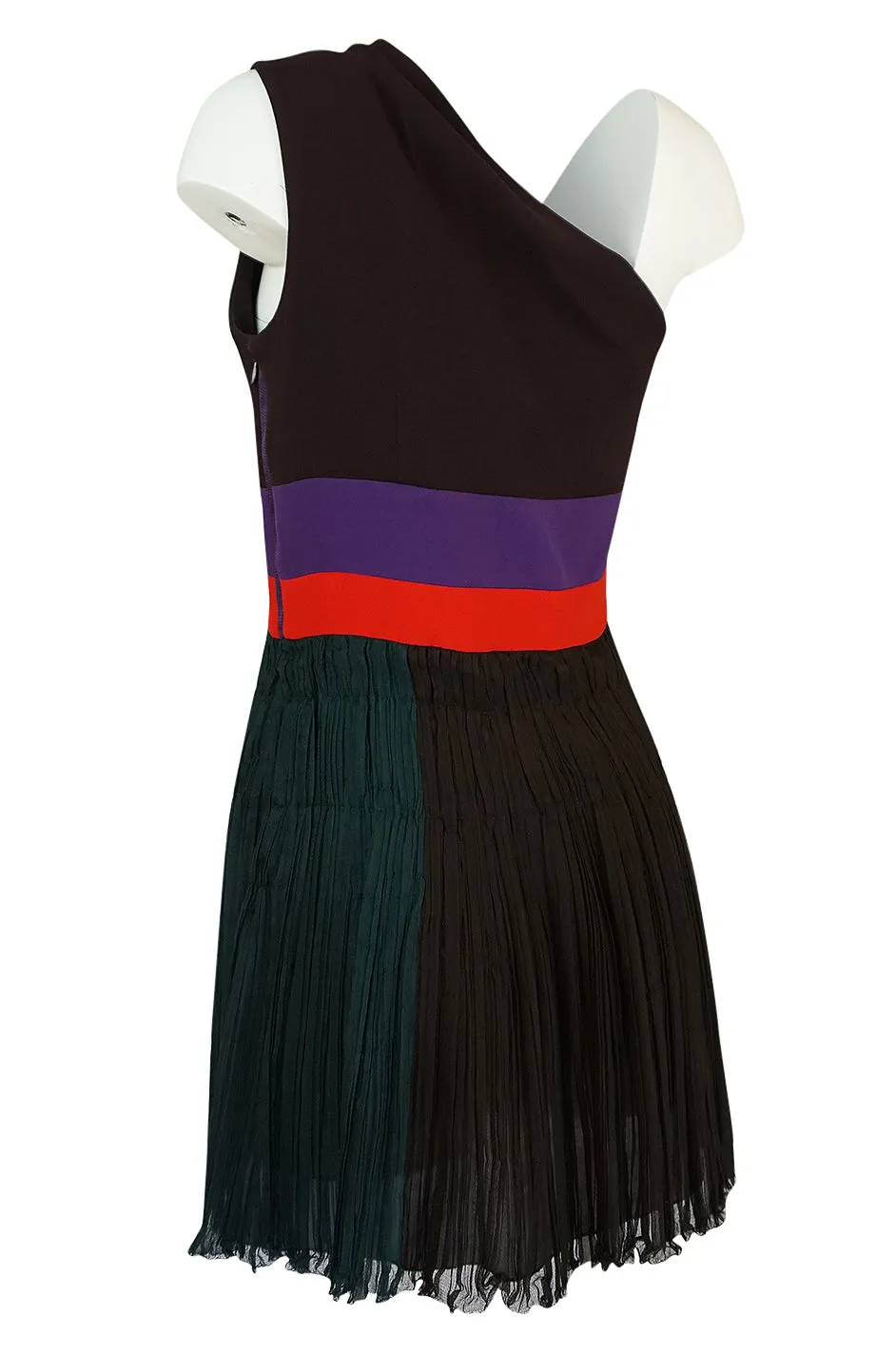 Spring 2005 Prada Runway Look 22 One Shoulder Color Block Dress