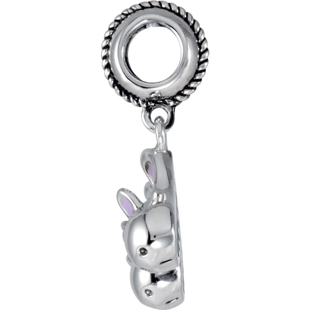 Sterling Silver 13x12.5mm Kera Slippers Charm
