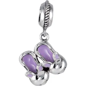 Sterling Silver 13x12.5mm Kera Slippers Charm