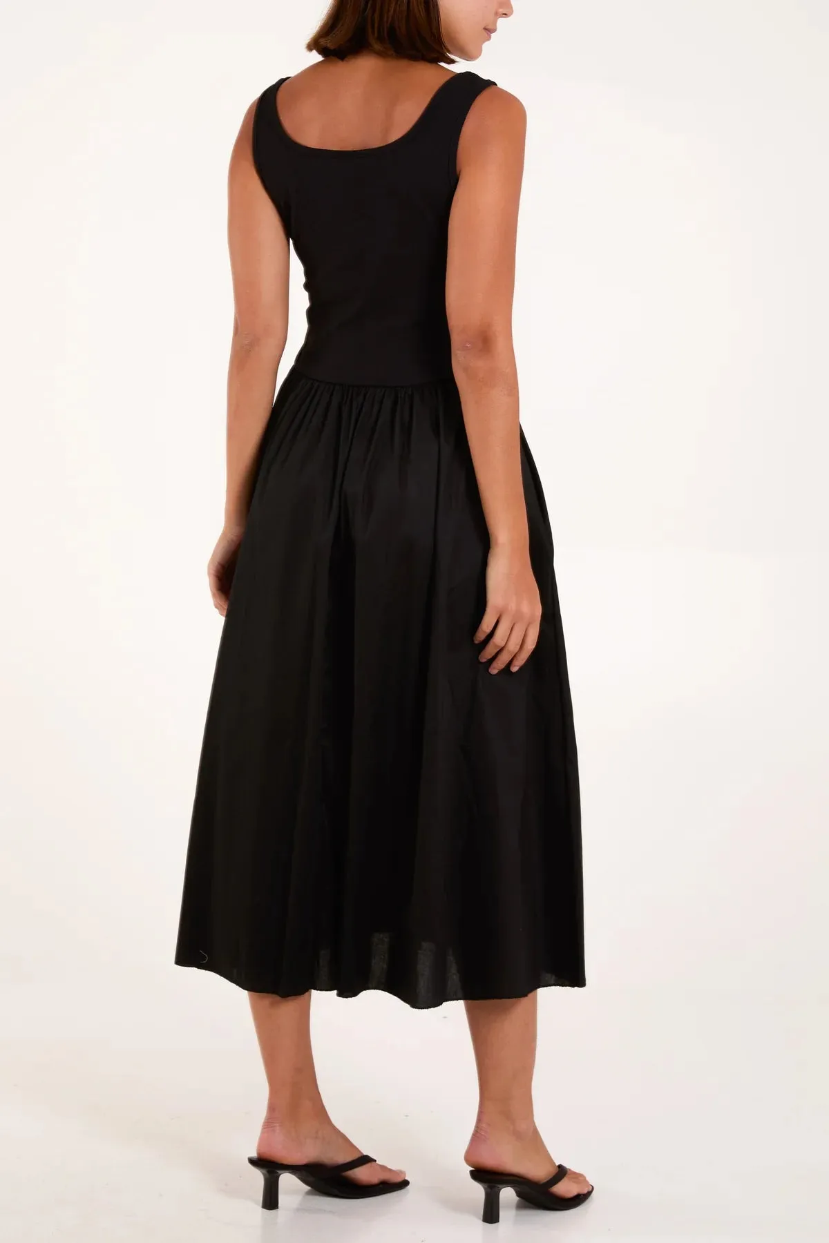Stone Broderie Anglaise Vest Pocket Dress