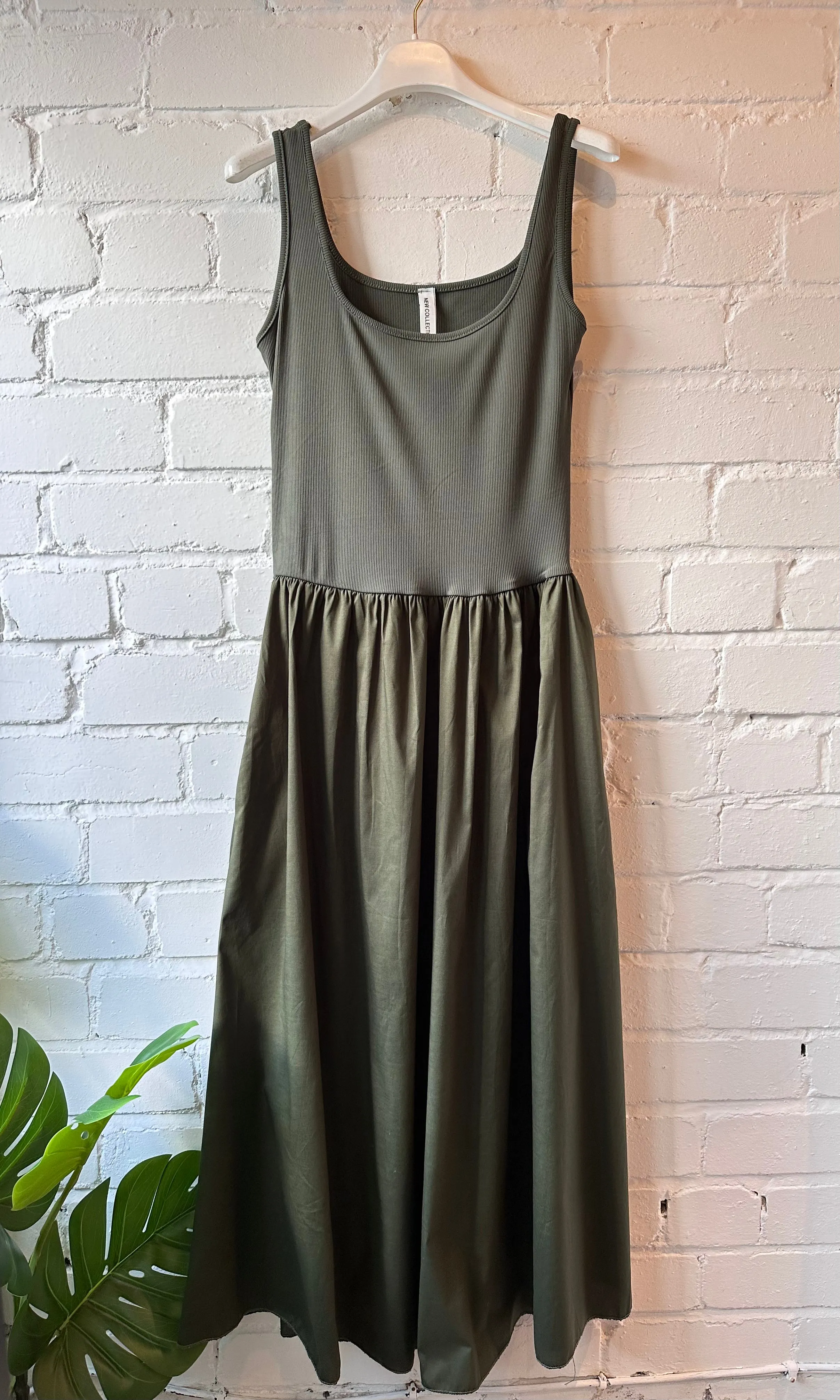 Stone Broderie Anglaise Vest Pocket Dress