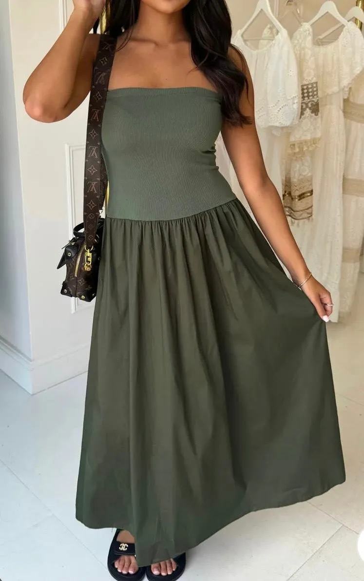 Stone Broderie Anglaise Vest Pocket Dress