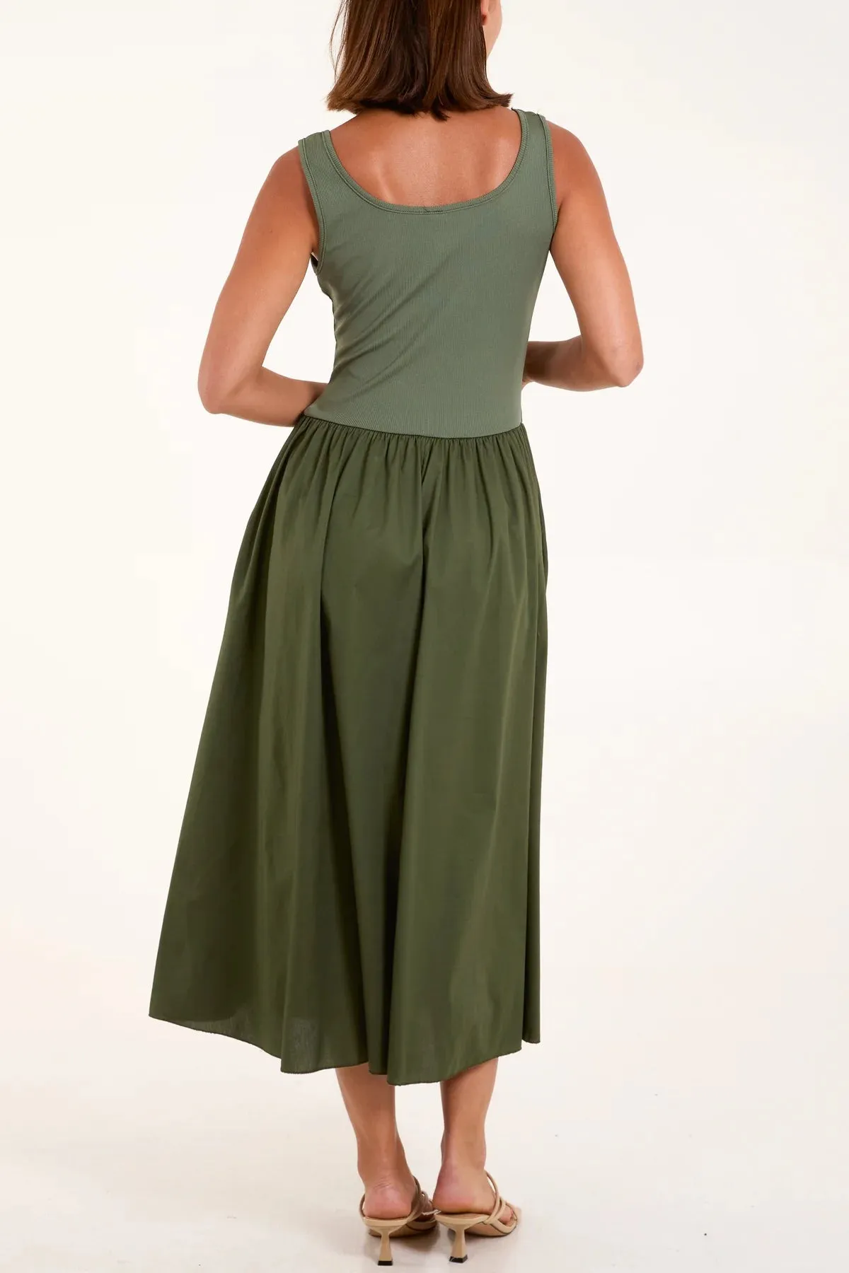 Stone Broderie Anglaise Vest Pocket Dress