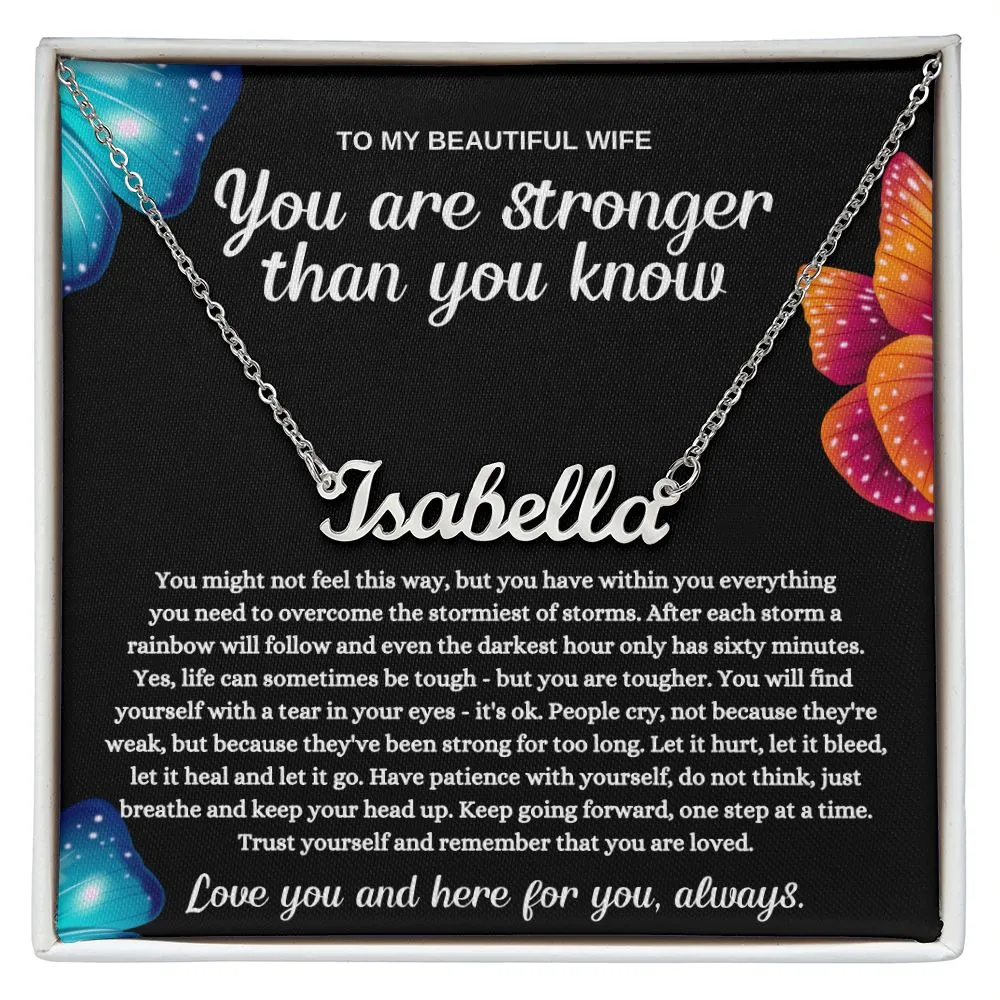 Stronger Than You Know - Personalized Name Necklace