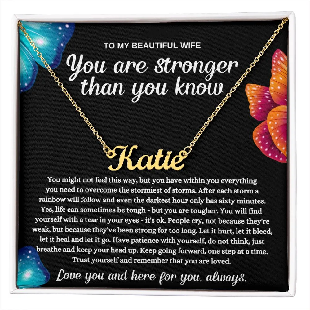 Stronger Than You Know - Personalized Name Necklace