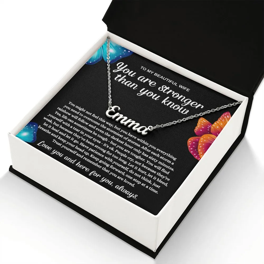 Stronger Than You Know - Personalized Name Necklace