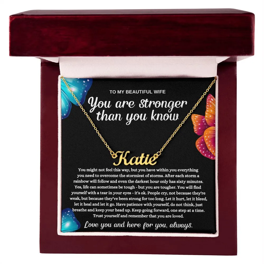 Stronger Than You Know - Personalized Name Necklace