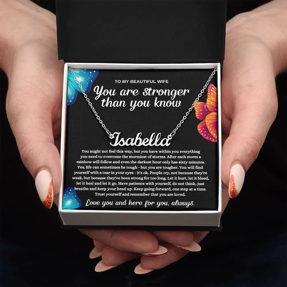 Stronger Than You Know - Personalized Name Necklace