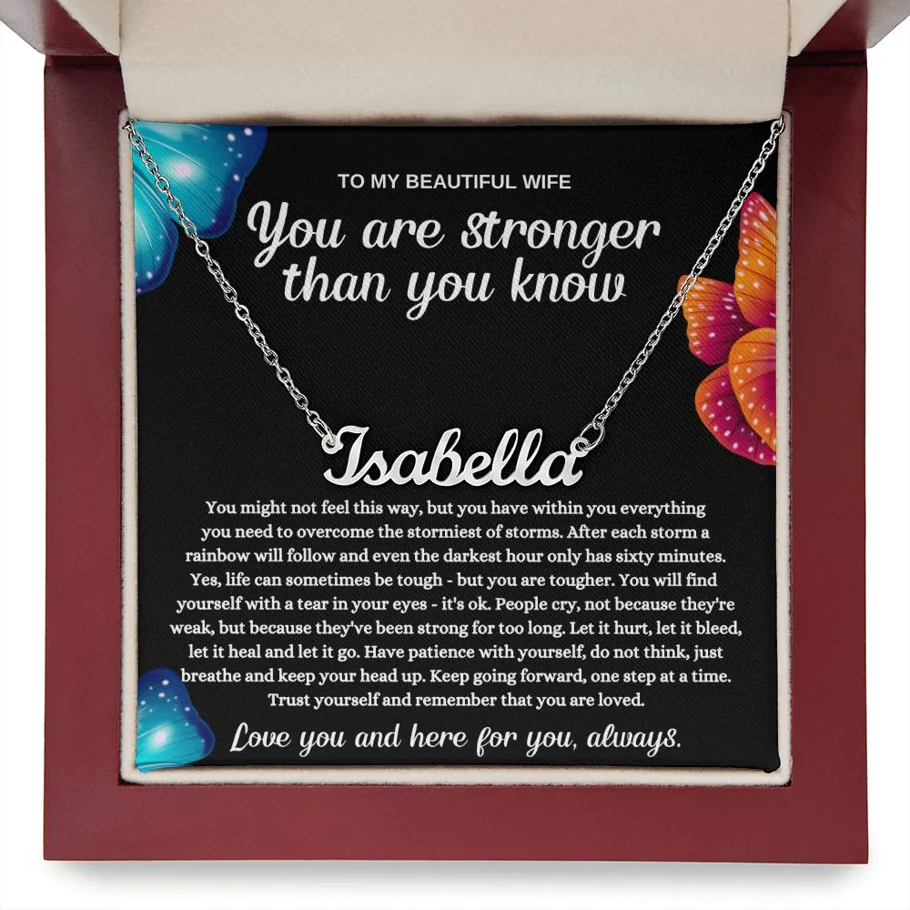 Stronger Than You Know - Personalized Name Necklace
