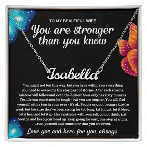 Stronger Than You Know - Personalized Name Necklace