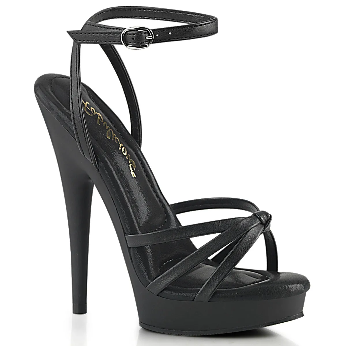 SULTRY-638  Black Faux Leather/Black Matte