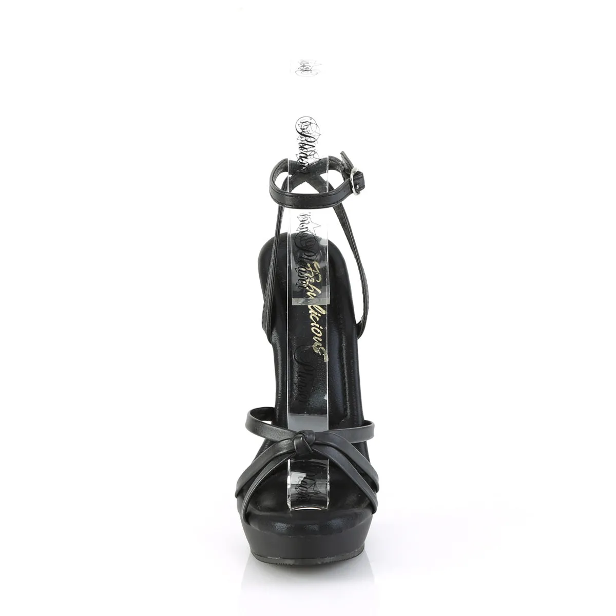 SULTRY-638  Black Faux Leather/Black Matte