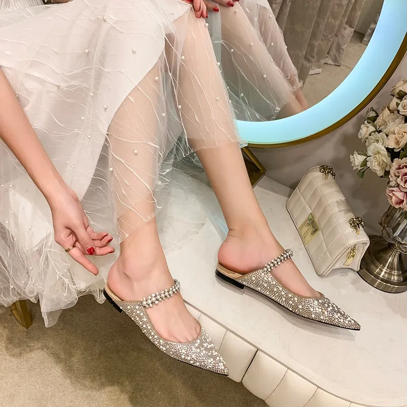 summer bag drag wear pearl flat shoes