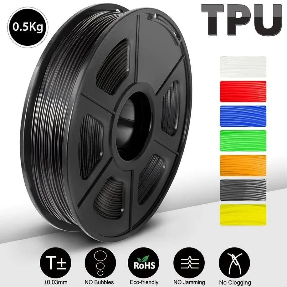 SUNLU TPU Flexible 3D Printer Filament: Make Bendy Models And Prints, 1.75mm 0.5kg/1.1lb Spool