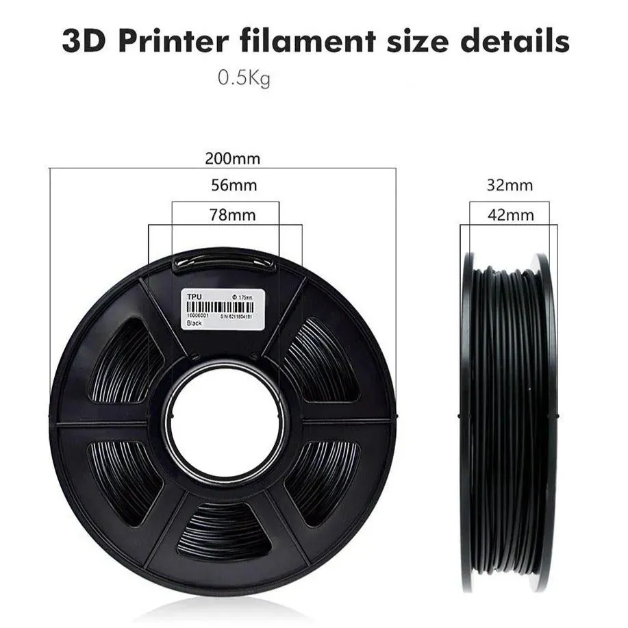SUNLU TPU Flexible 3D Printer Filament: Make Bendy Models And Prints, 1.75mm 0.5kg/1.1lb Spool