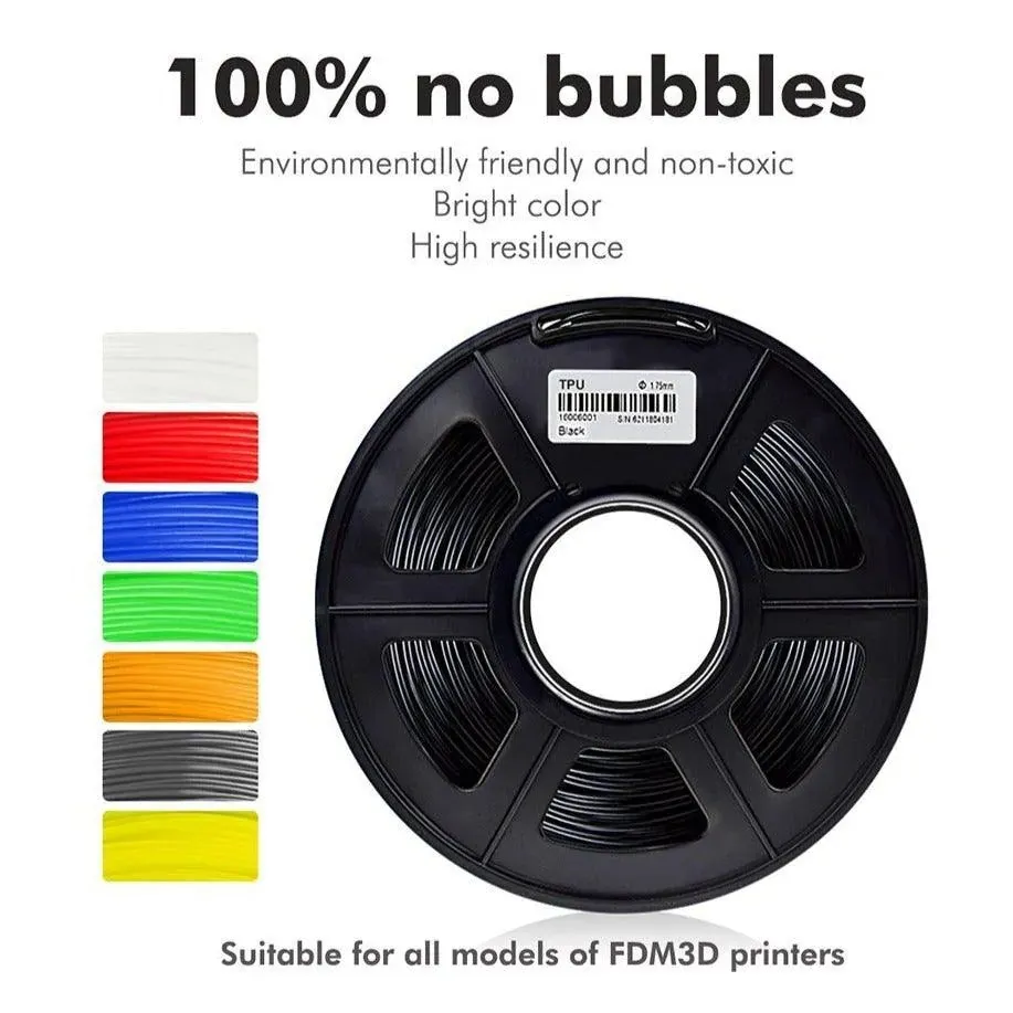 SUNLU TPU Flexible 3D Printer Filament: Make Bendy Models And Prints, 1.75mm 0.5kg/1.1lb Spool