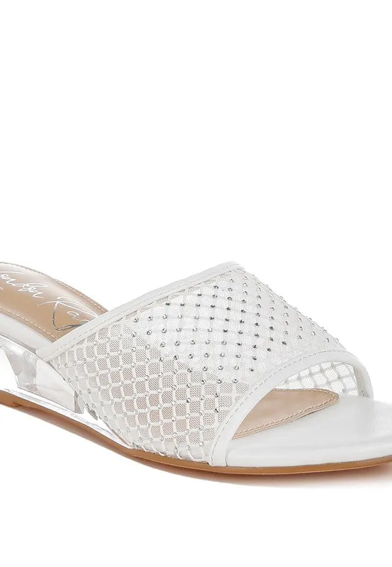 Tempra Mesh Clear Heel Wedge Sandals