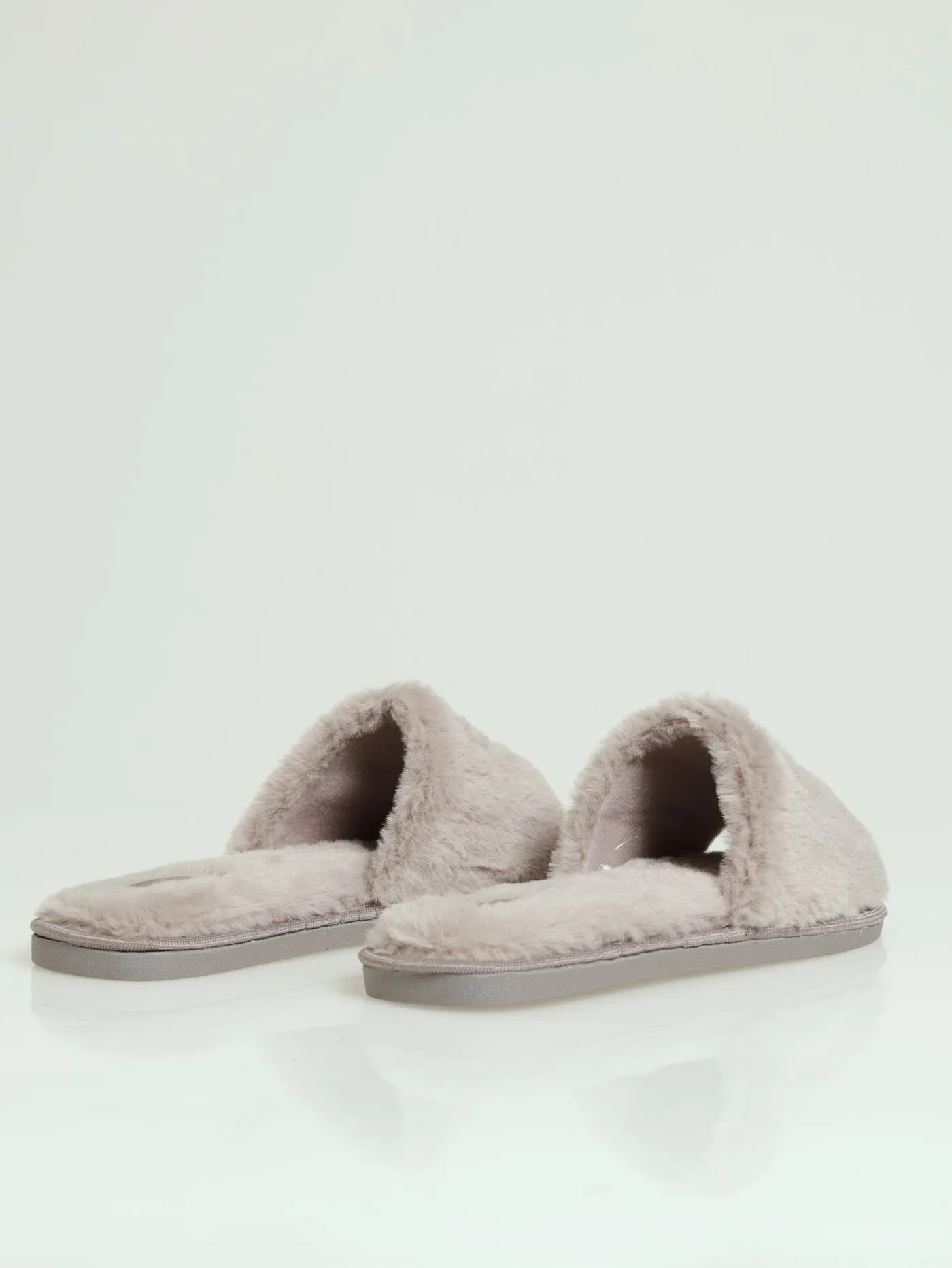 Thin Embroidered Heart Mule Slippers - Taupe