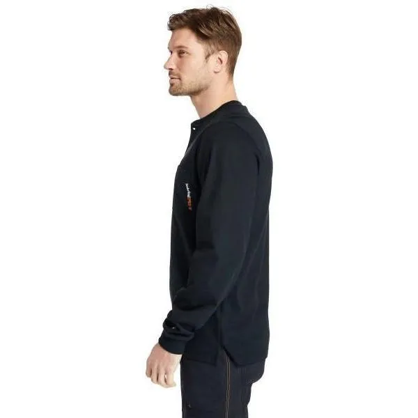 Timberland Pro Men's Flame Resistant Long Sleeve Work Henley - Black - TB0A23P4001