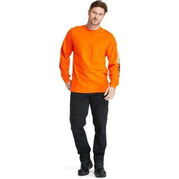 Timberland Pro Men's FR Cotton Core LS W/ Logo Work T-Shirt - Orange - TB0A1V8DY86