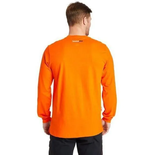 Timberland Pro Men's FR Cotton Core LS W/ Logo Work T-Shirt - Orange - TB0A1V8DY86