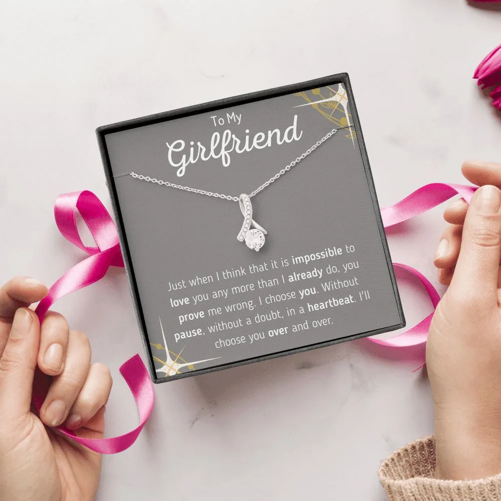 To My Girlfriend Ribbon Necklace