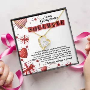 To My Gorgeous Soulmate Fell For You Forever Love Necklace, Gift For Her