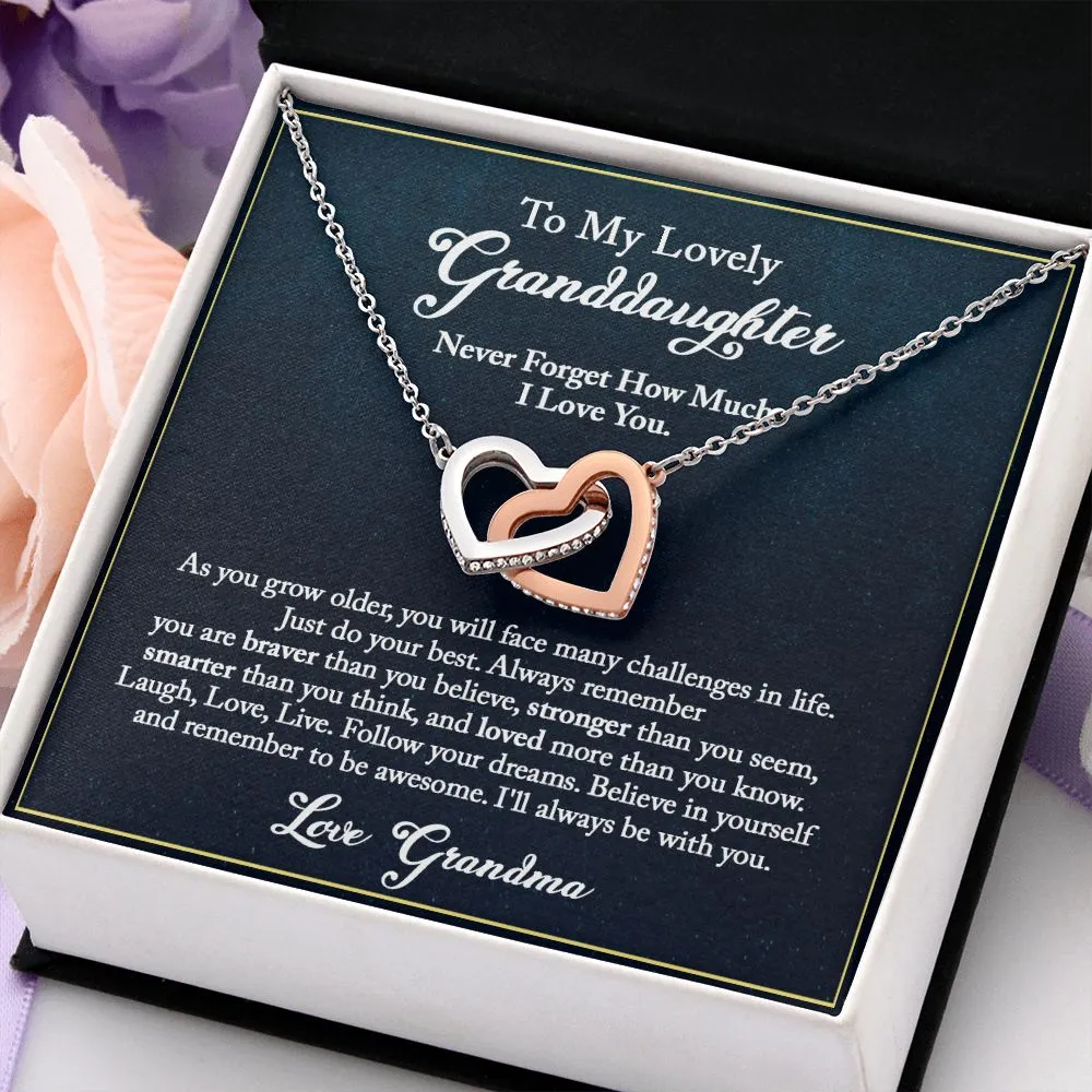 To My Lovely Granddaughter Necklace, Granddaughter Gift from Grandma, Gift from Grandpa, Granddaughter Christmas Gifts, Birthday, Graduation