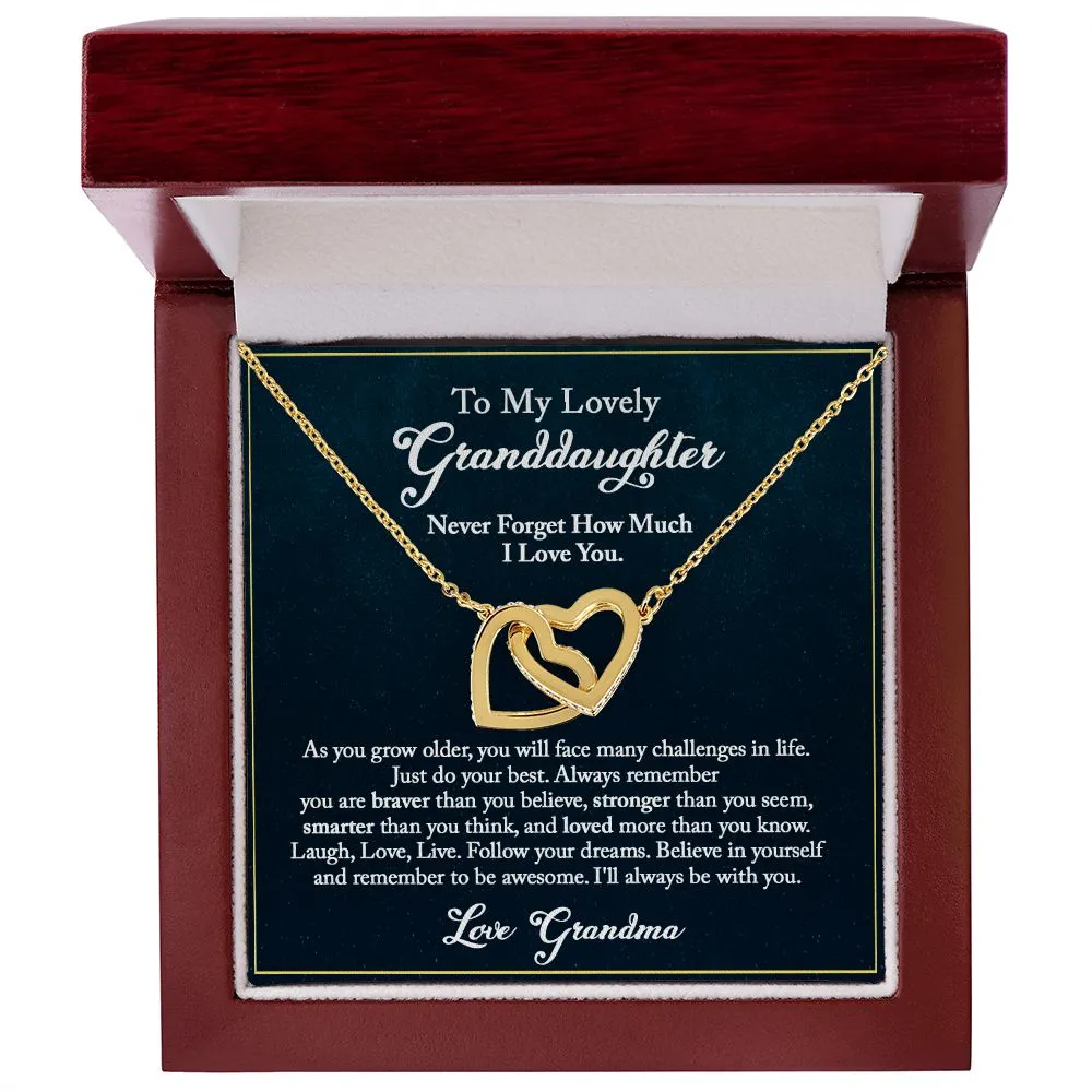 To My Lovely Granddaughter Necklace, Granddaughter Gift from Grandma, Gift from Grandpa, Granddaughter Christmas Gifts, Birthday, Graduation