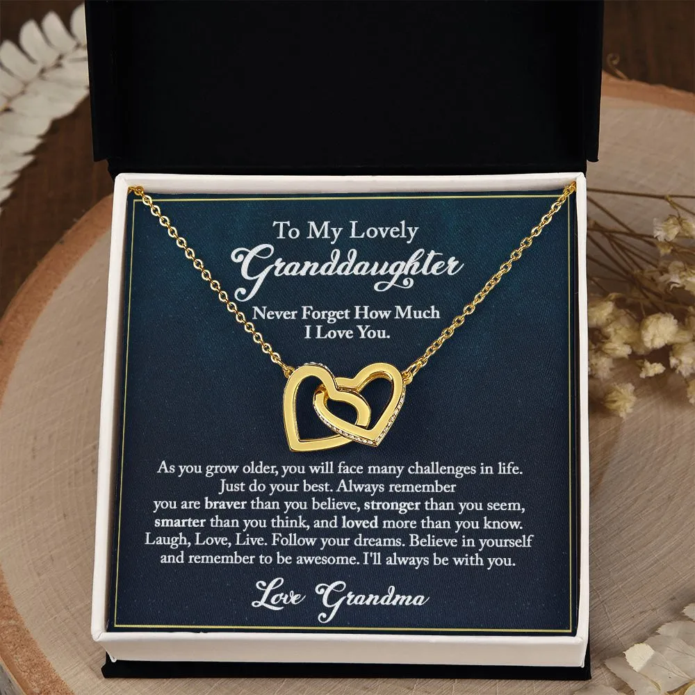 To My Lovely Granddaughter Necklace, Granddaughter Gift from Grandma, Gift from Grandpa, Granddaughter Christmas Gifts, Birthday, Graduation