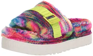 UGG Women's FLUFFITA Pixelate Slipper, White, 8