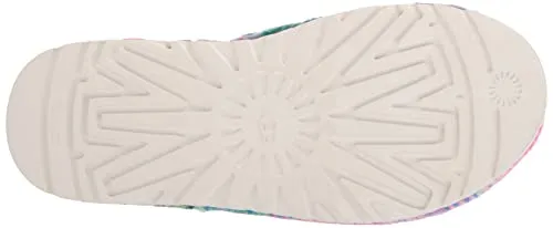 UGG Women's FLUFFITA Pixelate Slipper, White, 8