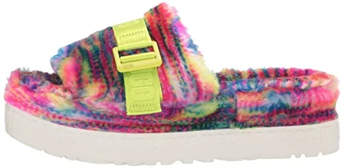 UGG Women's FLUFFITA Pixelate Slipper, White, 8
