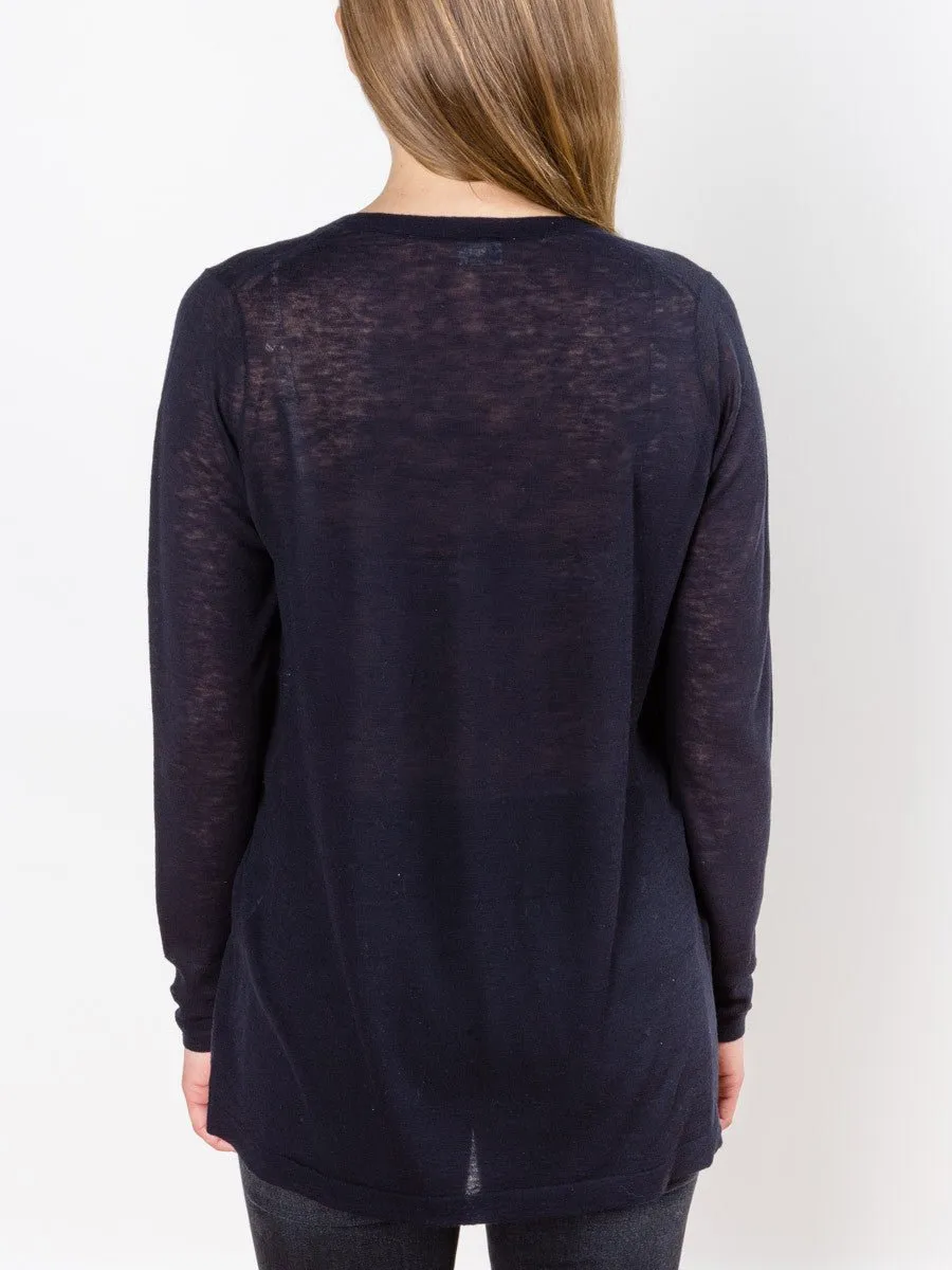 vee sweater - navy