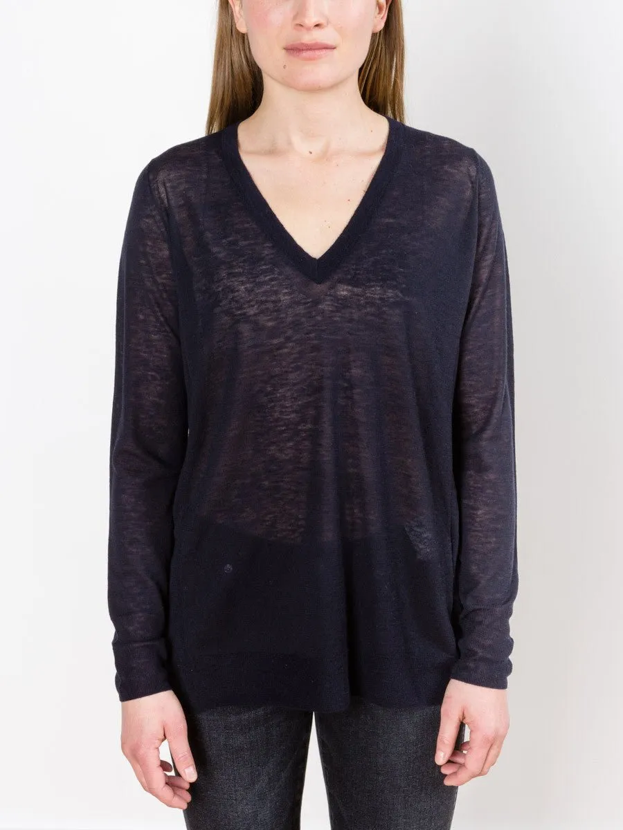vee sweater - navy