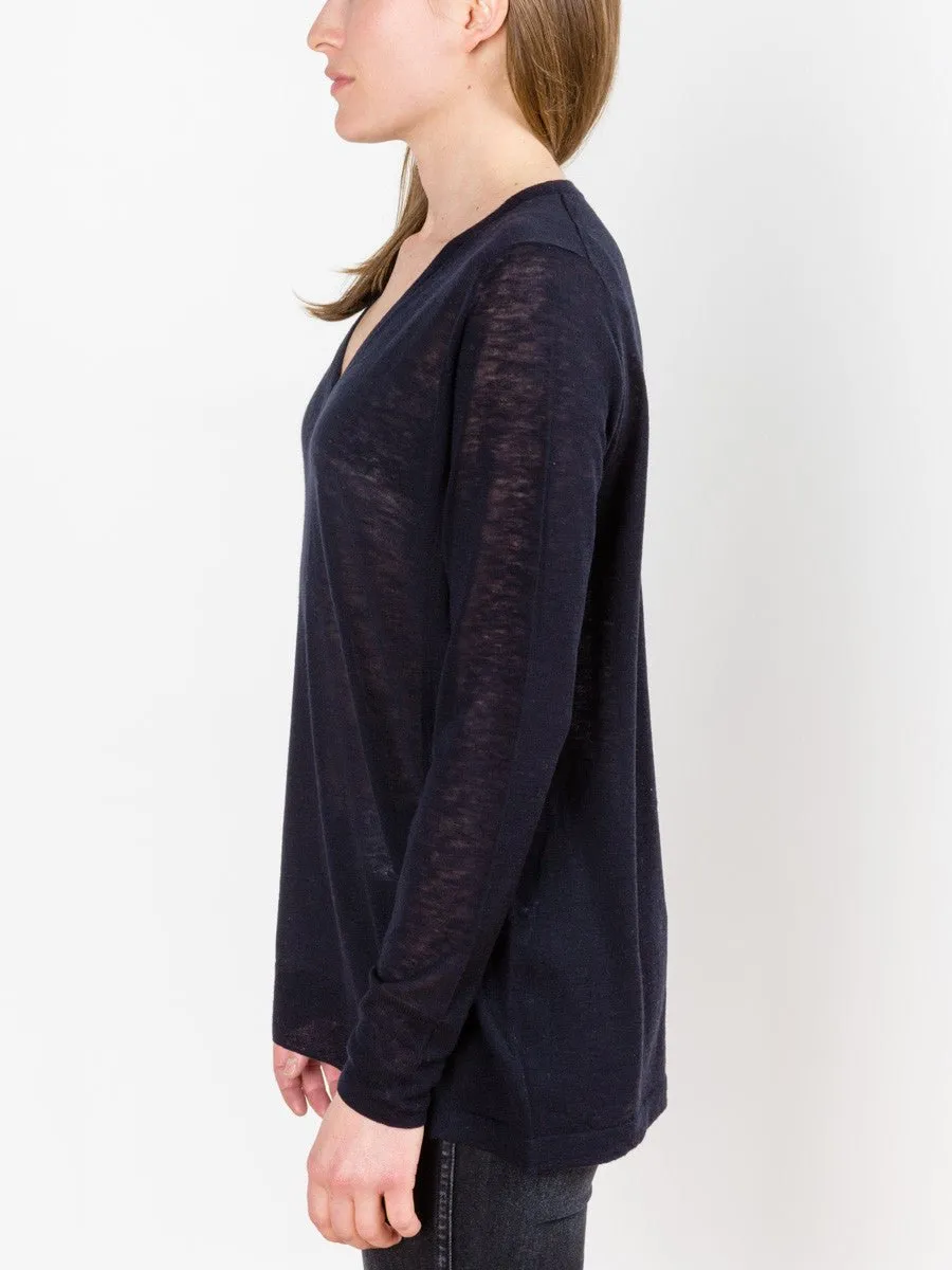 vee sweater - navy