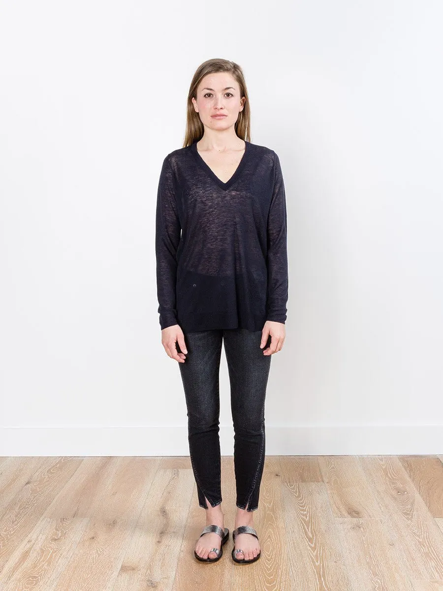 vee sweater - navy